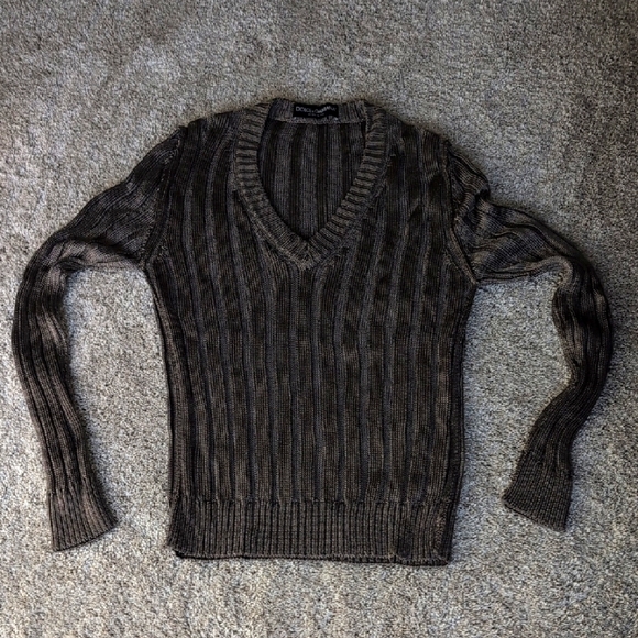 Dolce & Gabbana Graphite V-Neck Sweater - Picture 1 of 4